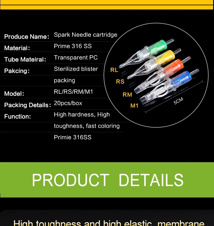 100% origineel Spark Tattoo Needle Membrane Tattoo Cartridges