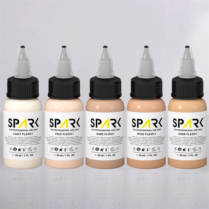 5 tinten EU-conforme lichte huidskleurset voor realistische tatoeages voor tatoeage en body art