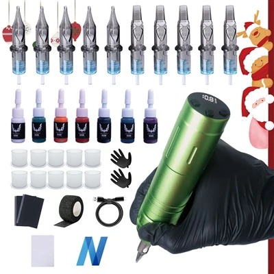 Professionele volledige draadloze 4 modellen Tattoo Machine Pen Kit