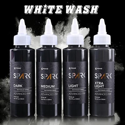 Spark Professional 4oz organische heldere en lang - duurzame whitewash -tattoo -inkt voor tatoeëren
