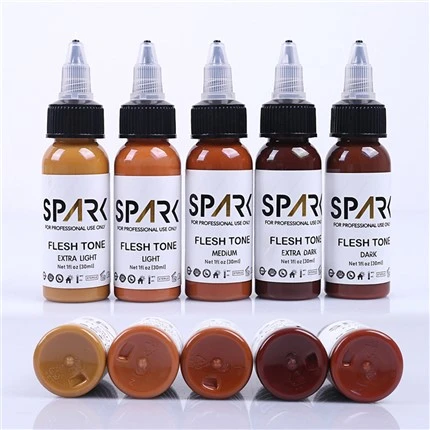 Pigmenten Tattoo Inkt 1OZ Huidskleur Voor Cover Ups Blending Cosmetische Tatoeages Spark Tattoo Inkt Tattoo Inkt Zwart