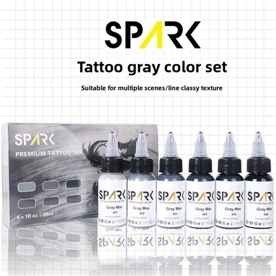 Professionele aangepaste permanente make -up inkt set Spark Gray 30 ml/1oz organische tattoo -inkt voor tattoo -artiesten