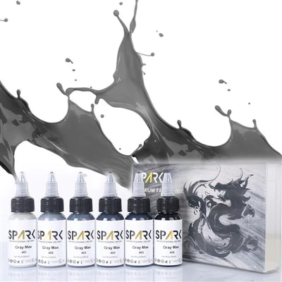 Professional Spark Gray Tattoo Ink Set 30 ml/1oz organische vloeistof pigment set kunstenaar op maat gemaakte permanente make -up inkt
