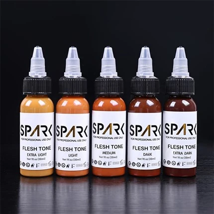 Huidskleurset 1OZ 5 stuks voor Cover Ups Blending Cosmetische tatoeages Spark Tattoo-inkt Loodvrije tattoo-inkt