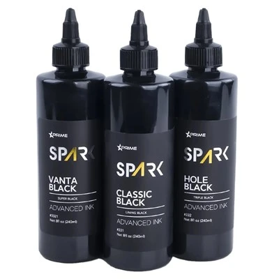 Spark Hoogwaardige model Deep Black Tattoo Ink 3 Series Classic Black/Hole Black/Vanta Black Permanent Tattooing