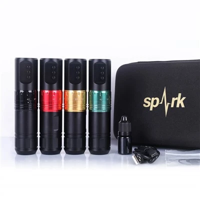 Spark Oplaadbare draadloze aanpassing Permanente aansluiting Wegwerpcartridge draadloze tattoo machine Pen