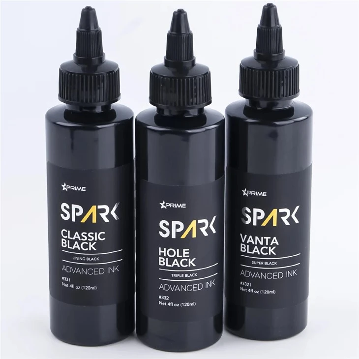Spark Permanente 3 -serie klassiek zwart/gat zwart/vanta zwart aangepaste model diep zwarte tattoo -inkt voor tatoeage