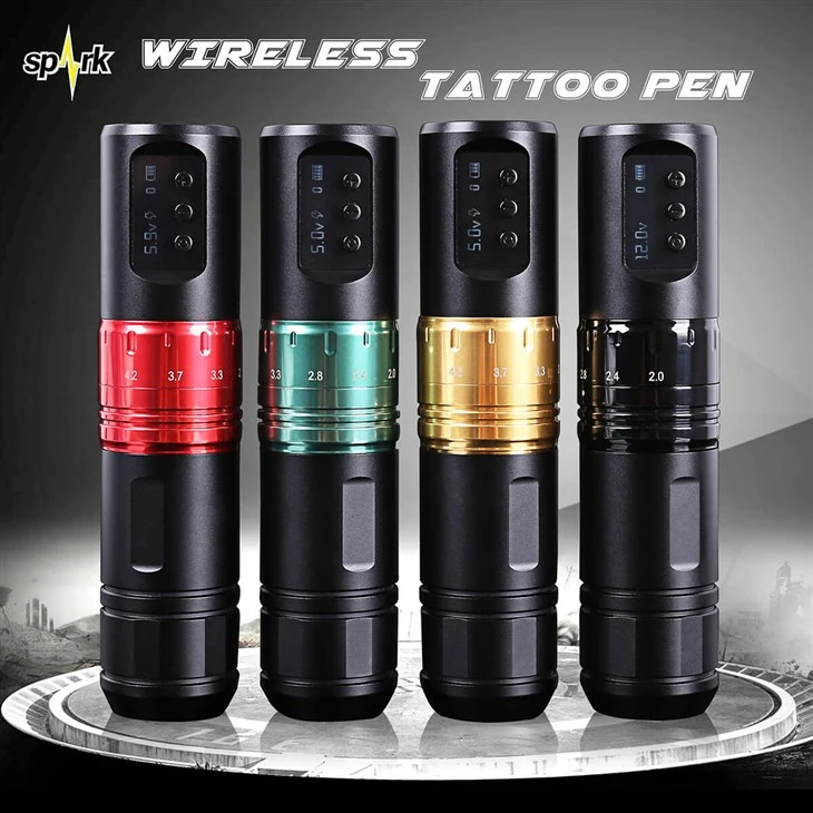 Spark Tattoo Cartridge Machine Pen met 1600 mAh Wireless Power Digital LED Display Tattoo Equipment Supply voor tattoo -artiesten