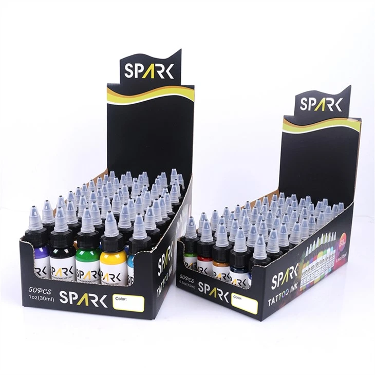 50 kleurensets Loodvrije tattoo-inkt Spark tattoo-inktset Professionele tattoo-inktdisplay