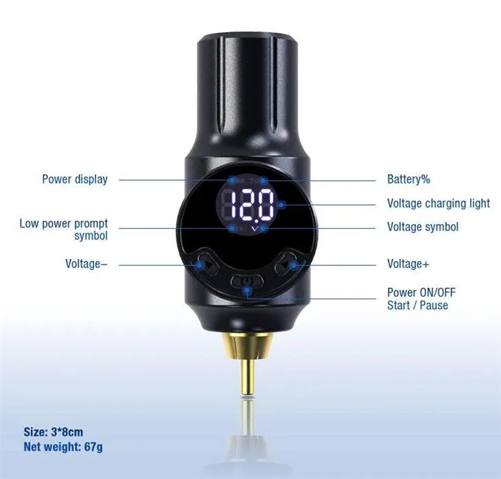 RCA MINI Tattoo-batterij Draadloze tattoo-voeding