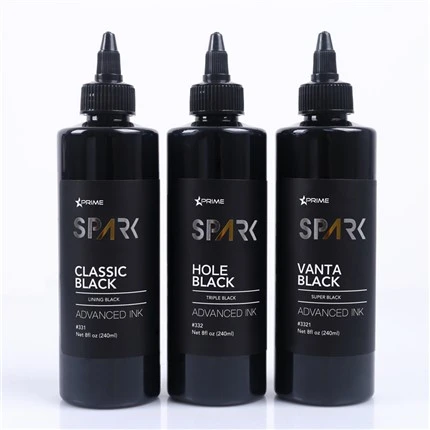 8OZ Black Ink-serie Klassieke zwarte voering Zwarte Spark-tattoo-inkt Professioneel tattoo-inktdisplay