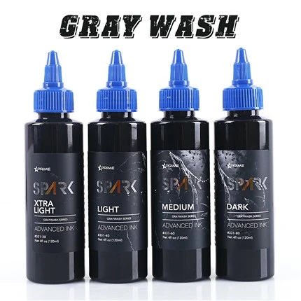 Spark Graywash-tatoeage-inkt - 4 Oz-flessenset