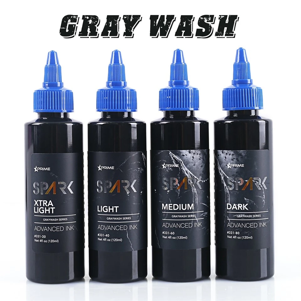 Spark Graywash-tatoeage-inkt - 4 Oz-flessenset
